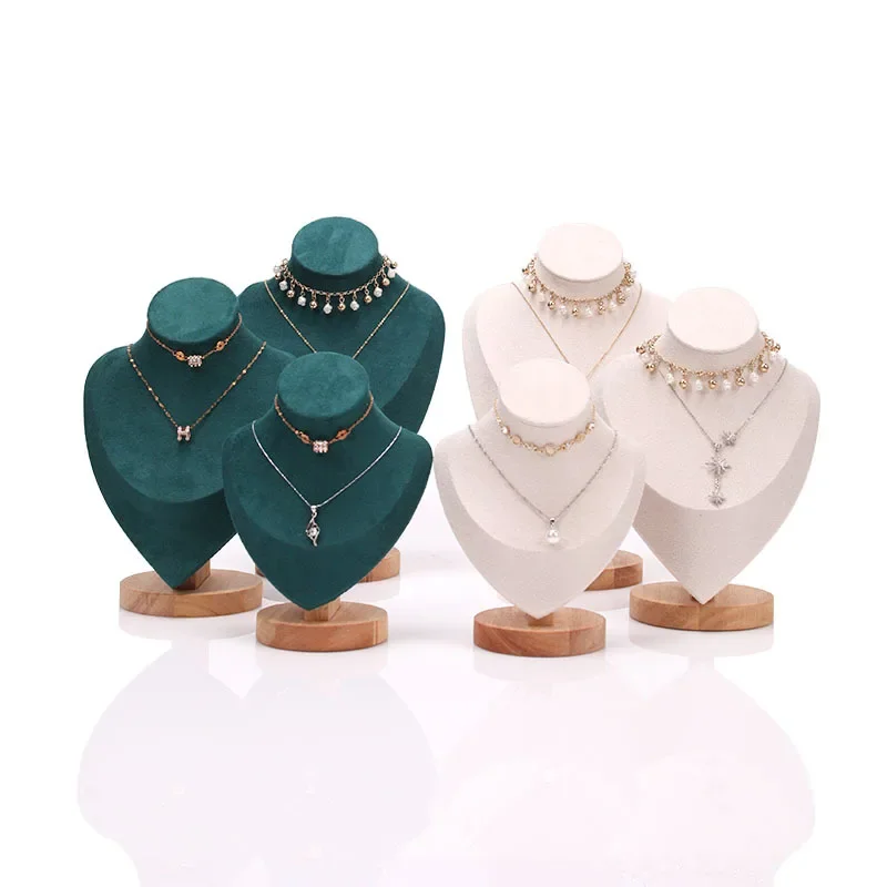 Top Trends: Jewelry Bust With Wooden Base Display Holder Stand Display Necklace Mannequin Model For Bedroom Retail Stores Countertop Shows Shoppable Styles - Image 3