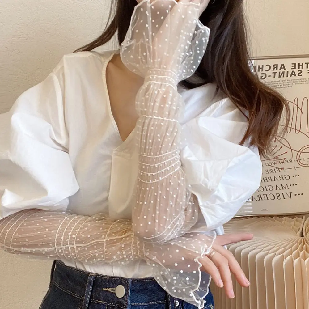 Top Trends: Summer Sunscreen Shade Sleeves Women Lace UV Thin Breathable Oversleeves Outdoor Cycling Driving Fingerless Sleeves Shoppable Styles - Image 3