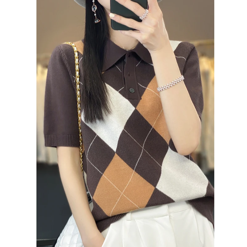 Top Trends: 2023 New Cashmere Short Sleeve Sweater Women's T-Shirt Knitted Sweater Loose Thin Pullover Short-Sleeved Trend Shoppable Styles - Image 3