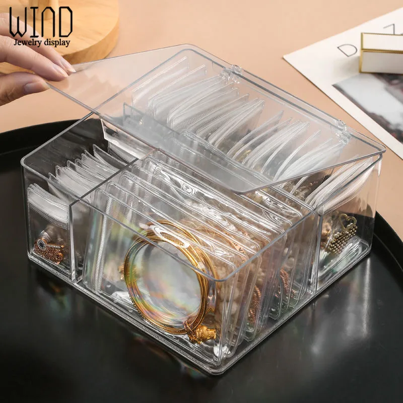 Top Trends: New Anti-oxidation Jewelry Storage Bag Desktop Drawer Organizer Transparent Necklace Bracelet Ring Holder Ziplock Bag Storage Shoppable Styles