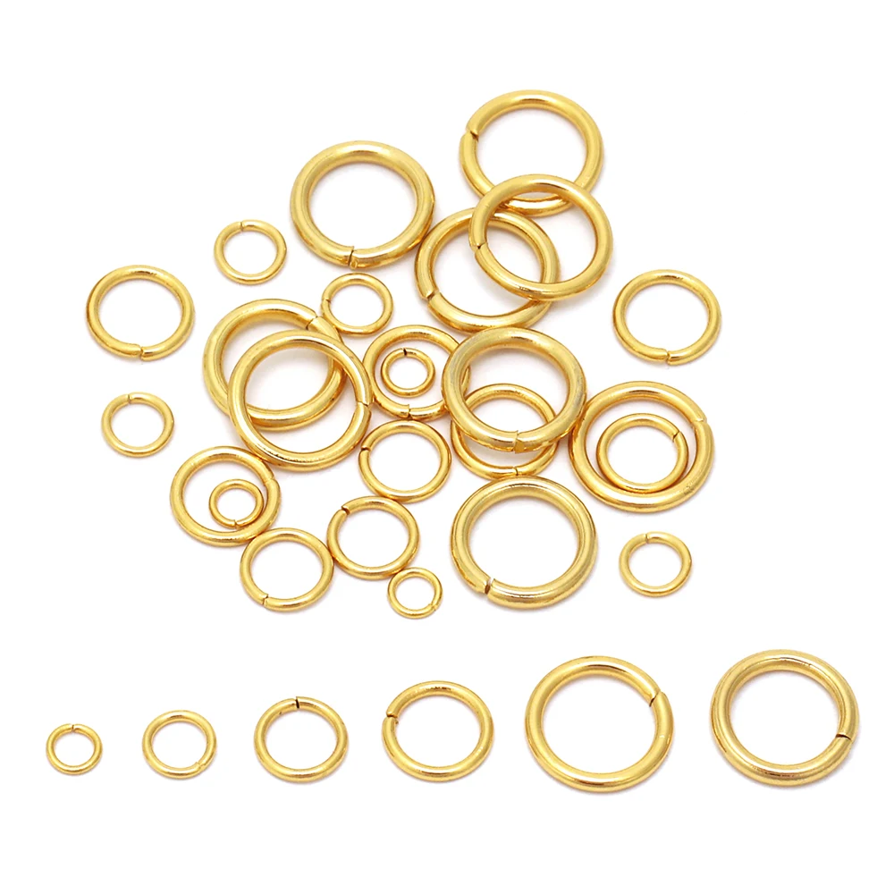 Top Trends: 100-200pcs Stainless Steel 4mm 5mm 6mm 7mm 8mm Water Gold Jump Rings Connectors DIY Jewelry Making Accessoires Supplies Findings Shoppable Styles