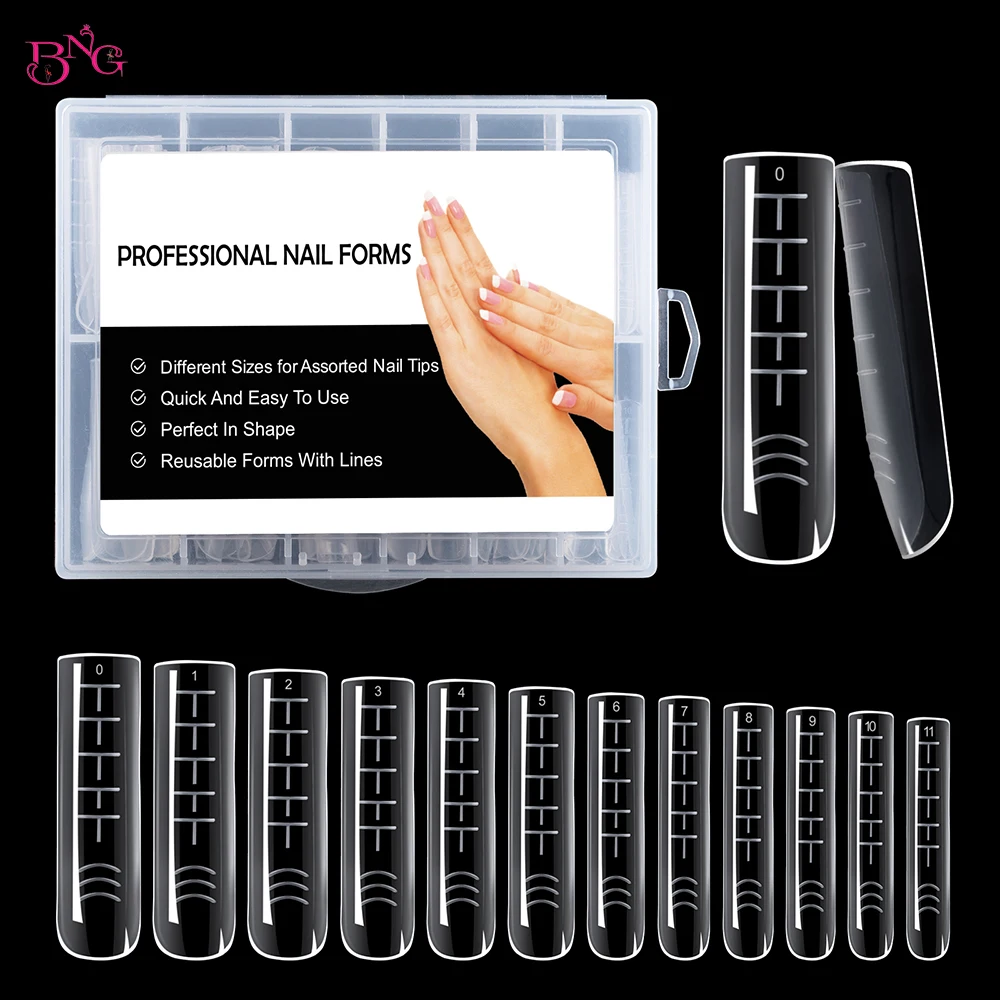 Top Trends: Poly Nail Gel Dual Forms Nail Builder Extension Gel Top Mold Clear Full Cover Square False Nail Tips With Scale Manicure Tools Shoppable Styles