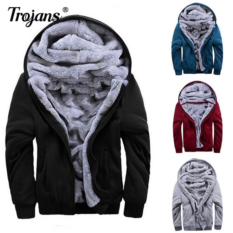 Top Trends: Winter Men Hoodies Thick Warm Fleece Zipper Men Hoody Jackets Coat Sportwear Male Streetwear Casual Hoodies Sweatshirts Clothing Shoppable Styles