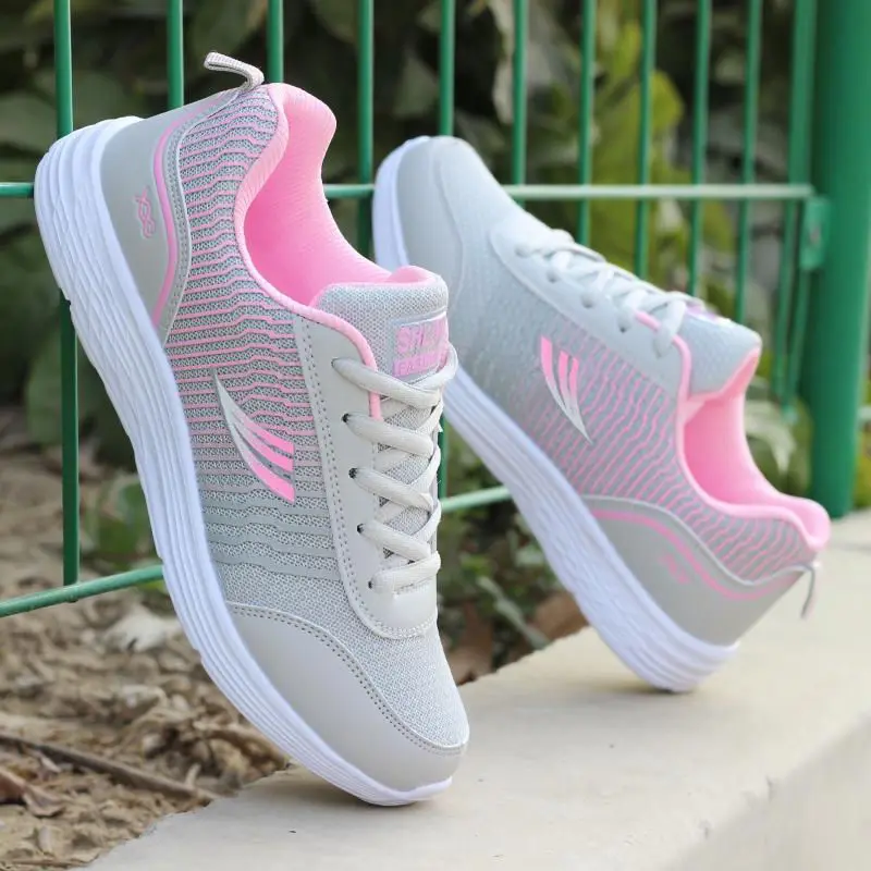 Top Trends: Spring And Autumn Ladies Daily Women's Shoes Casual Sports Korean Fashion Breathable Flat Bottom Running Light Travel Sneakers Shoppable Styles - Image 3