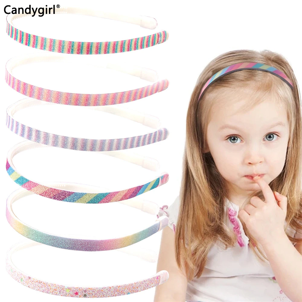 Top Trends: Candygirl Glitter Headbands For Girls Rainbow Sparkly Hair Hoops Different Colors Sequin Colorful Star Hair Bands Accessories Shoppable Styles