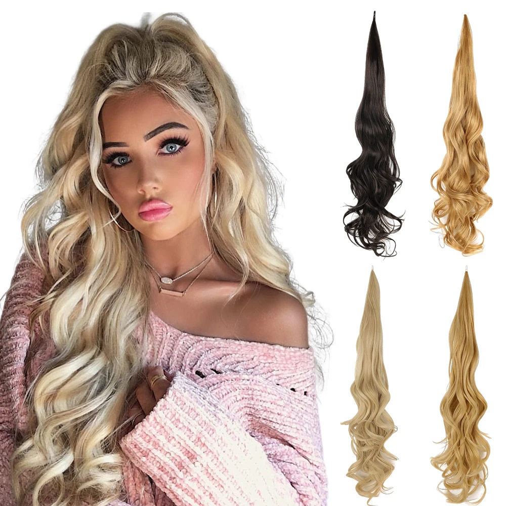 Top Trends: Synthetic Ponytail Extensions Flexible Wrap Around Hair Ponytail Layered Fake Tail Wig Natural Curly Hairpiece For Women Shoppable Styles