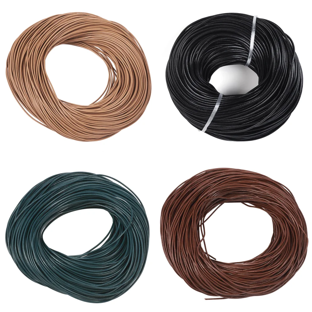 Top Trends: Pandahall Cowhide Leather Cord 1mm 1.5mm 2mm 3mm Black Brown Peru Leather Jewelry Cord Material For Jewelry Making DIY 100m Shoppable Styles