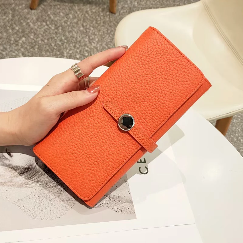 Top Trends: Genuine Leather Wallet Women Long Clutch Fashion Luxury Brand Ladies Purses Card Holder Zipper Coin Pocket High Quality Billfold Shoppable Styles - Image 4