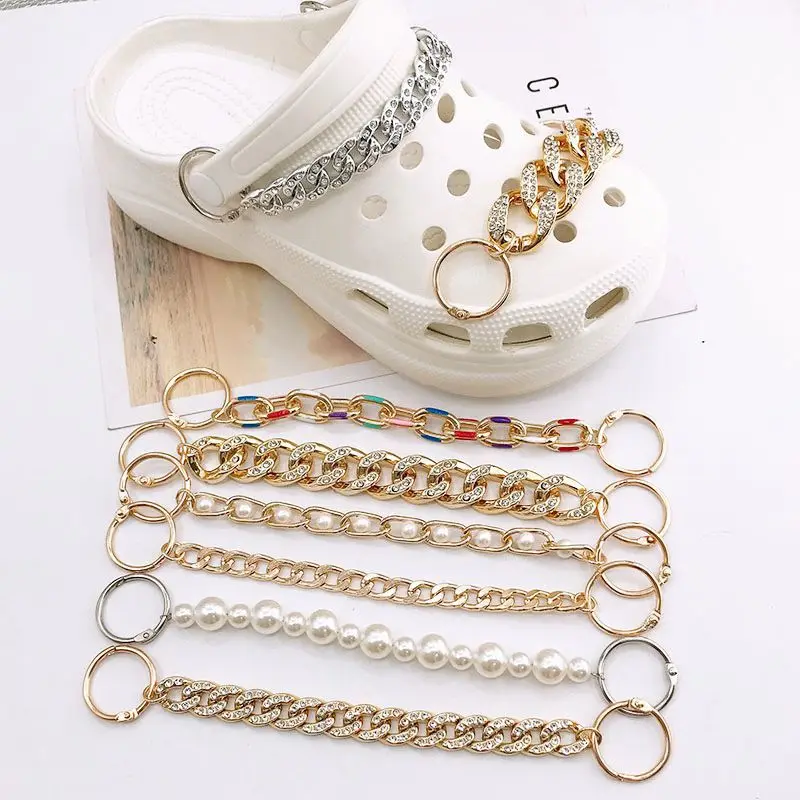 Top Trends: Fashion Metal Chain Shoes Buckle Charms DIY Women Shoes Charms For JIBS Anime Chain Clogs Buckle Kids Boys Girls Gifts Shoppable Styles