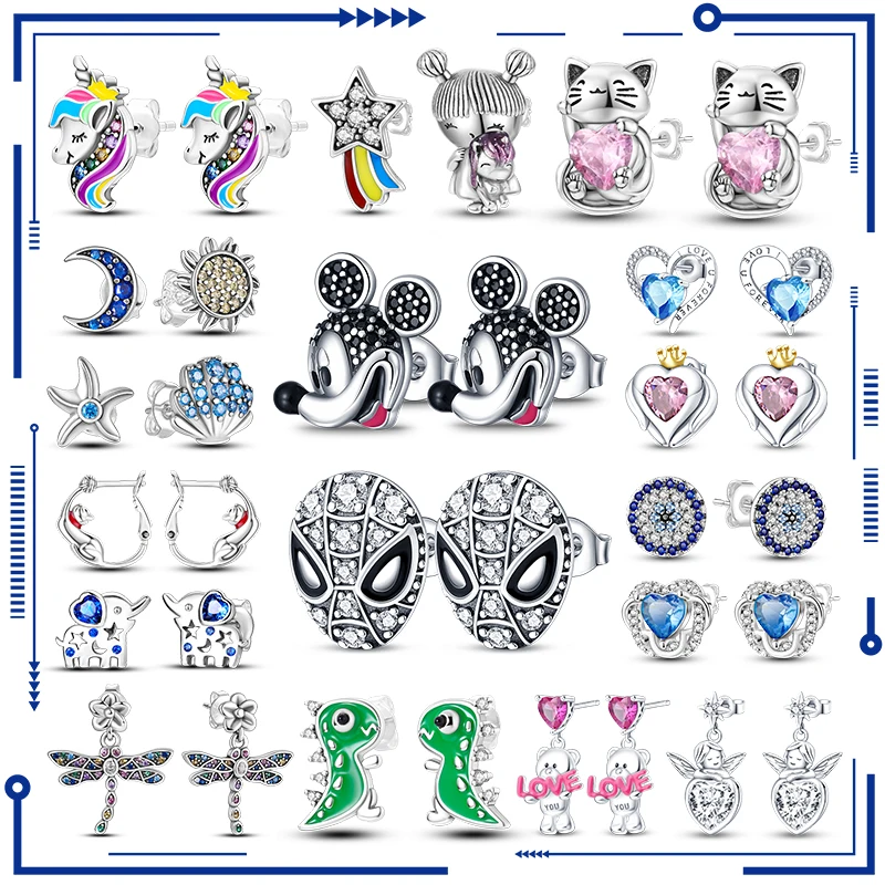 Top Trends: Earrings For Women Silver 925 Disney Mickey Stud Earrings Jewelry 2023 New In Unisex 925 Silver Marvel Spiderman Stud Earring Shoppable Styles