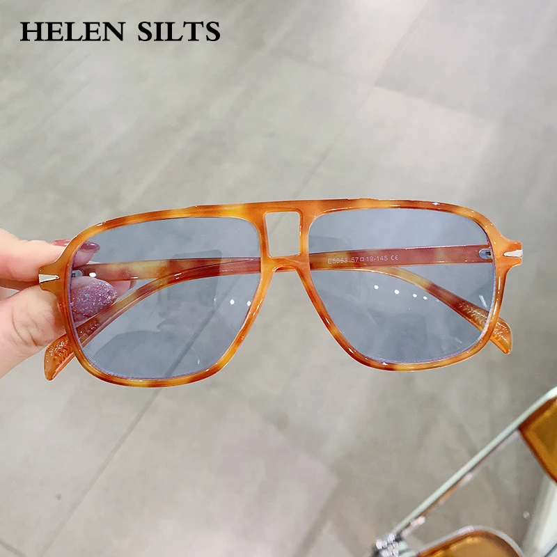 Top Trends: Ins Popular Double Bridges Pilot Sunglasses Women Trending Jelly Color Sun Glasses Female Rivets Decoration UV400 Eyeglasses Shoppable Styles