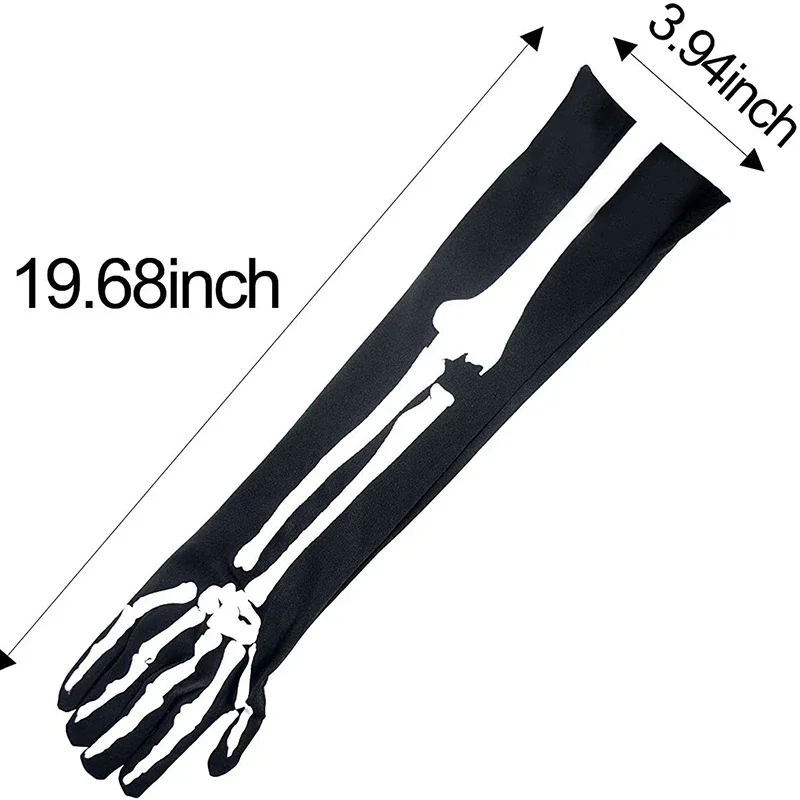 Top Trends: Halloween Skeleton Long Glove Halloween Gloves Cosplay Ghost Face Bones Skeleton Show Glove Performance Costume Wholesale Shoppable Styles - Image 5