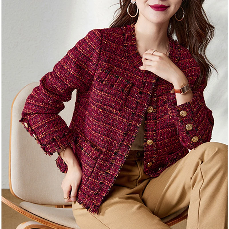 Top Trends: Tweed Short Top Women&#039;s Long-sleeved 2023 New Single-breasted Commuter Coat Shoppable Styles