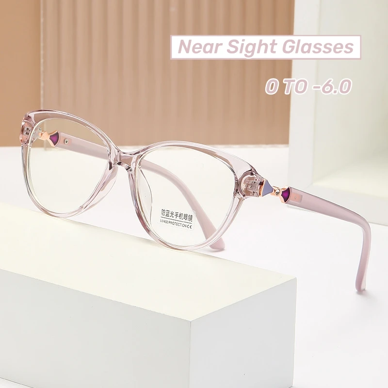 Top Trends: Men Women Short Sighted Minus Diopters New Anti-blue Myopia Glasses Shell Vintage Round Frame Eyewear Near Sight Glasses Shoppable Styles