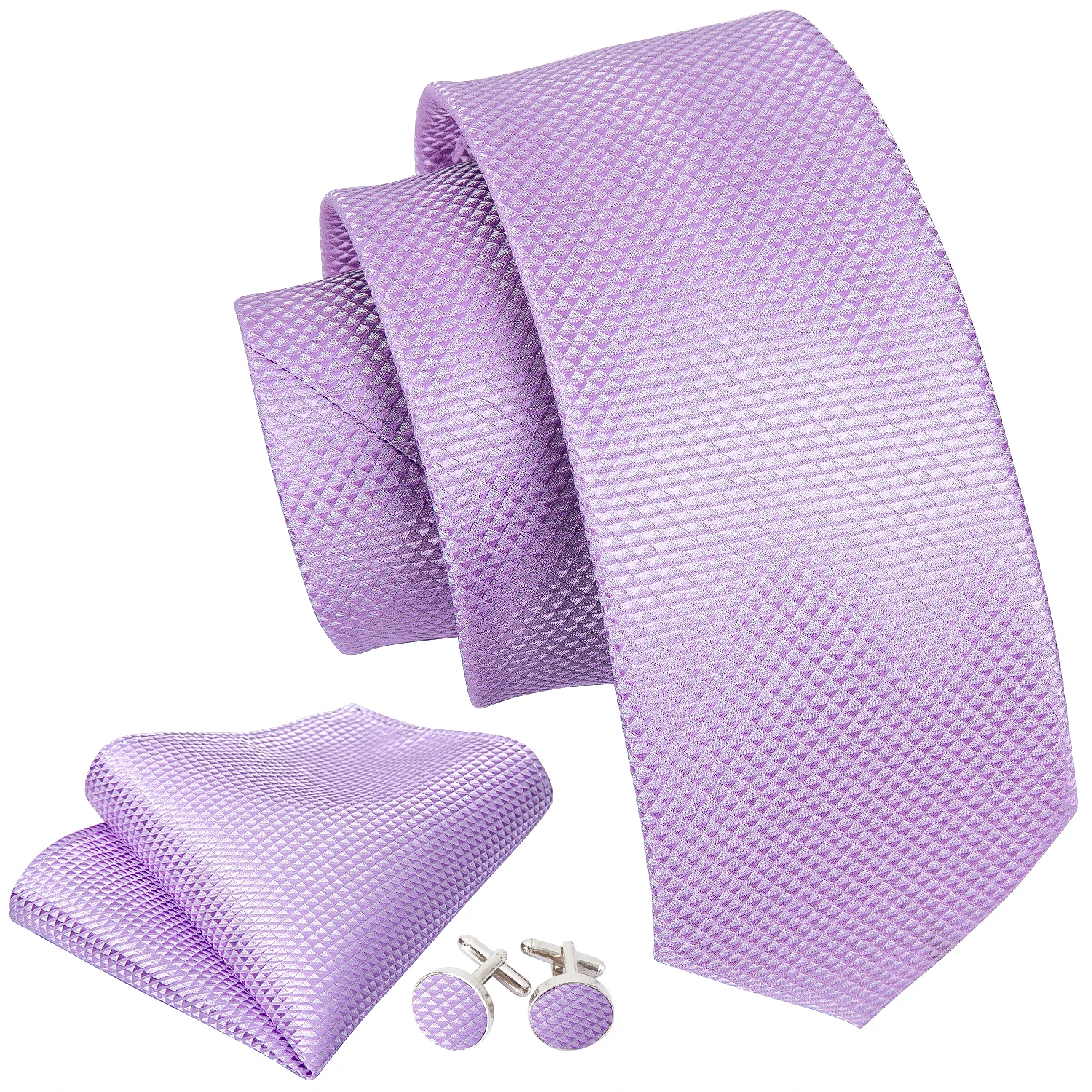 Top Trends: Barry.Wang Purple Silk Mens Tie Hanky Cufflinks Set Lilac Lavender Mauve Violet Jacquard Necktie For Male Wedding Business Party Shoppable Styles - Image 3