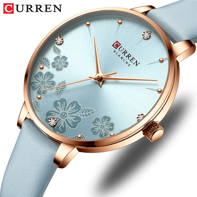 Top Trends: Curren Top Brand Quartz Wristwatches For Women Luxury Rhinestones Women&#039;s Watches Leather Fashion Gold Watch Ladies Gifts Shoppable Styles