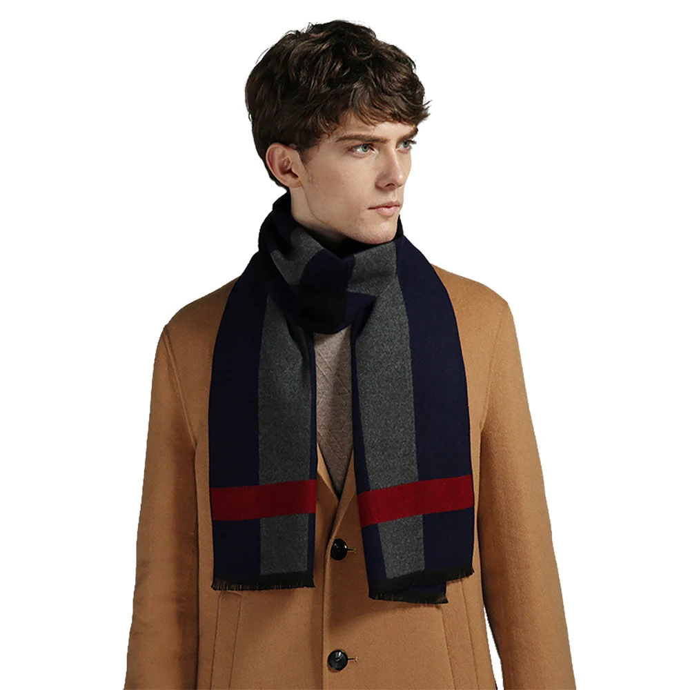 Top Trends: Men&#039;s Autumn Winter Plaid Scarf Gentleman Luxury Brand Cashmere Feeling Muffler Student Spring Fall Wrap Soft Warm Neckerchief Shoppable Styles