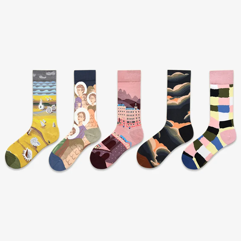 Top Trends: Autumn And Winter New Socks Women's French Forest Plant Series High Tube Tide Socks Women's Socks Autumn Heart Socks Shoppable Styles - Image 3