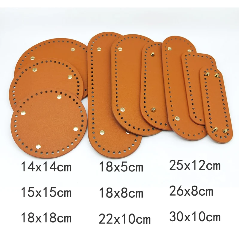 Top Trends: Oval / Round Bottom For Knitted Bag Leather Bag Accessories Handmade Bottom With Holes Diy Crochet Handcraft Bottom Pu Bag Base Shoppable Styles - Image 3