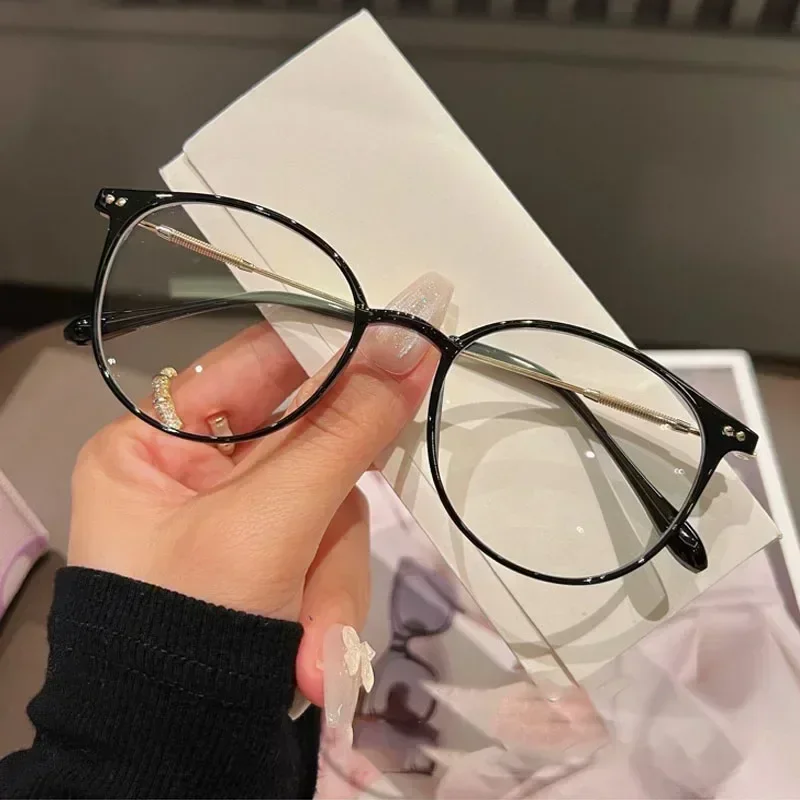 Top Trends: Luxury Brand Round Myopia Glasses Blue Light Blocking Eyeglasses Women Men Prescription Near Sight Glasses Diopter 0 To -4.0 Shoppable Styles