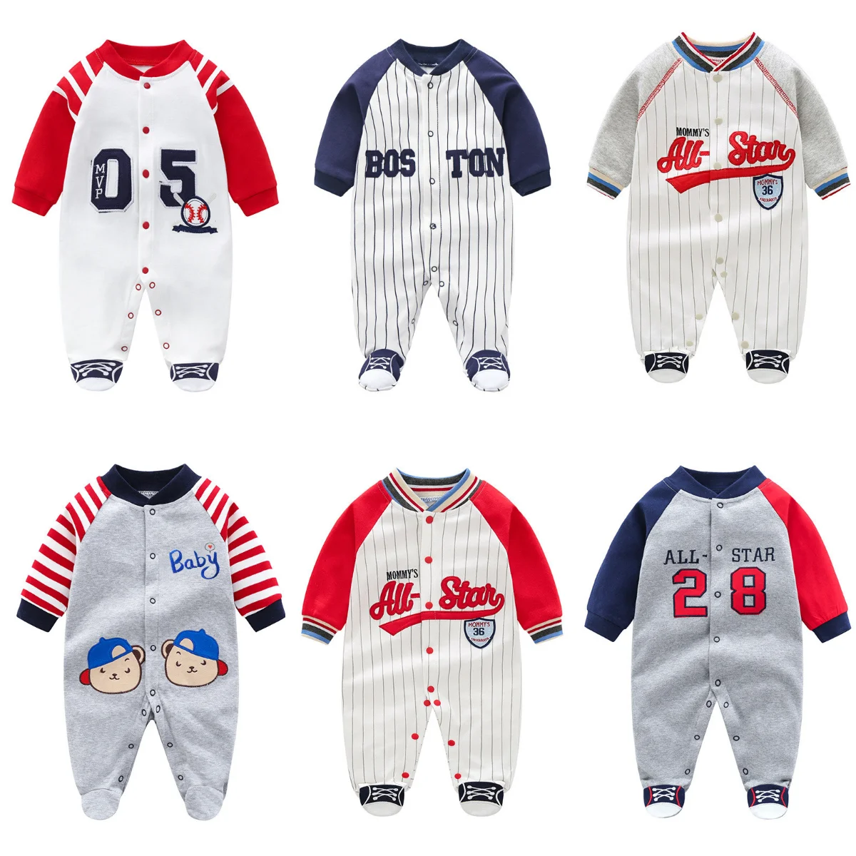 Top Trends: Newborn Boy Long Sleeves Romper Cotton Newborn Baby Clothes Jumpsuit Handsome Basketball Jersey 0-18M Shoppable Styles