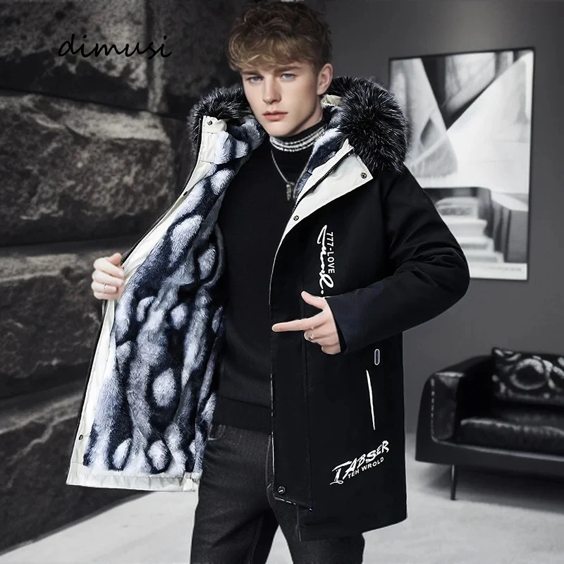 Top Trends: DIMUSI Winter Men&#039;s Long Jacket Fashion Male Thermal Parkas Coats Casual Men Classic Fur Collar Warm Padded Jackets Clothing Shoppable Styles