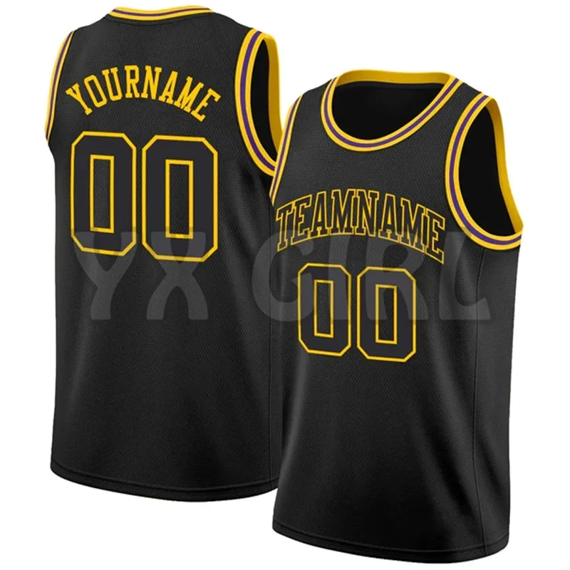 Top Trends: Custom Black Black-Gold Round Neck Basketball Jersey Customized Tank Tops For Men Jersey Personlized Sew Team Unisex Top Shoppable Styles