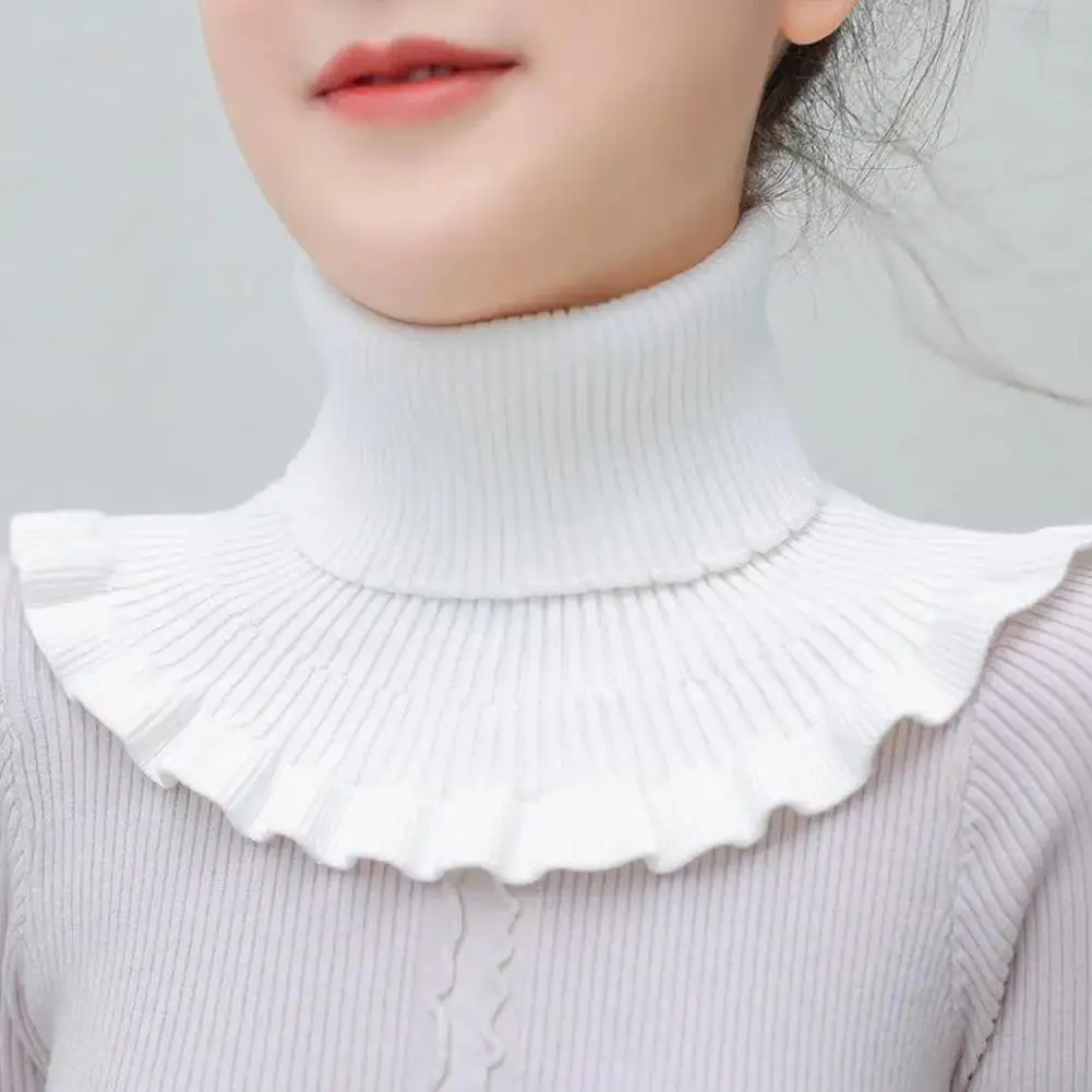 Top Trends: 2024 Warm Knitted Collar Scarf Women Turtleneck Knitted False Fake Collar Detachable Scarf Warm Winter Windproof Ruffles Scarf Shoppable Styles