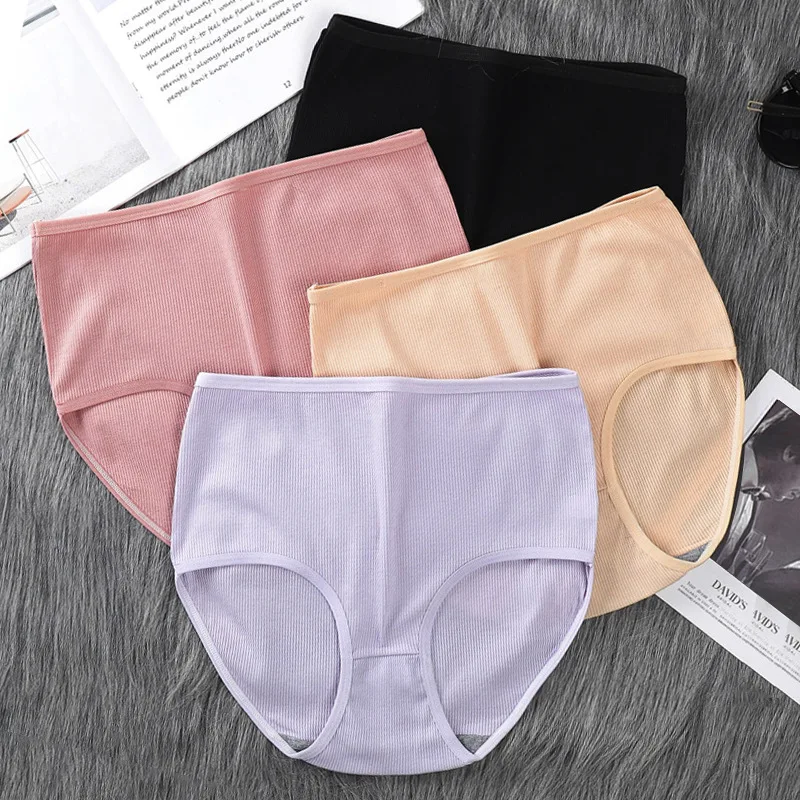 Top Trends: Plus Size Panties For Women Underwear Solid Color Briefs High-Rise Safety Pants Female Lingerie Seamless Comfortable Underpants Shoppable Styles