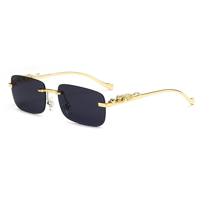 Top Trends: Classic Rimless Sunglasses Men Women Fashion Leopard Decoration Small Sun Glasses Stylish Frameless Driving Travelling Shades Shoppable Styles