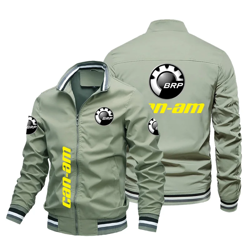 Top Trends: 2023 Autumn / Winter Fashion Men&#039;s Jacket Brp Can Am Logo Printed Zipper Jacket Hip Hop High Street Baseball Jacket Men&#039;s Windproo Shoppable Styles