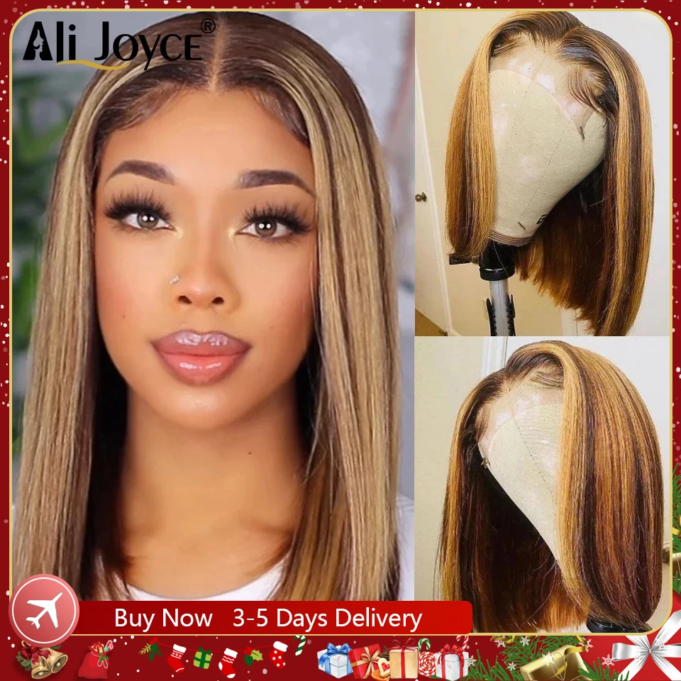 Top Trends: Straight Bob Wig 13X4 Lace Front Wigs For Black Women Highlight Wigs Remy Hair Brazilian Colored Short Bob Ombre Human Hair Wigs Shoppable Styles