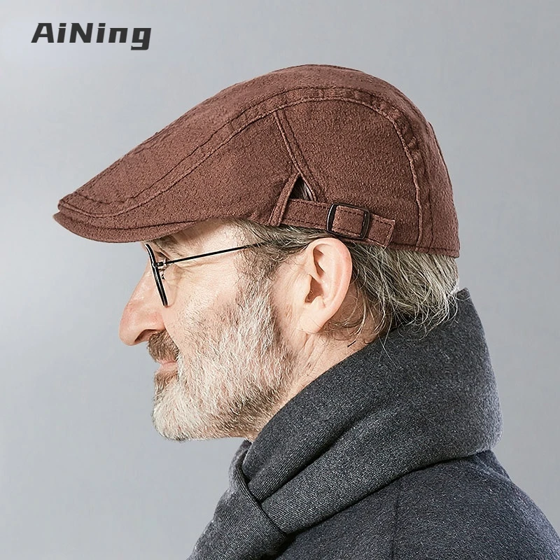 Top Trends: Men's Leisure Beret In Spring And Autumn British Vintage Duck Tongue Hat Gift Giving Elder Hat Warm And Comfortable Shoppable Styles - Image 3