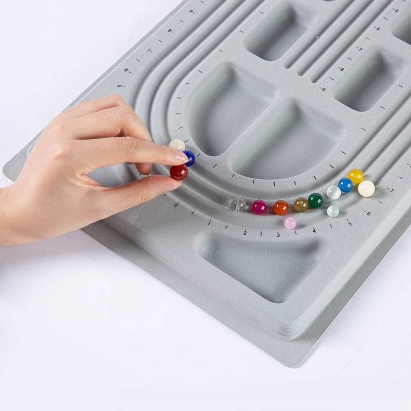 Top Trends: Flocked Beading Tray DIY Bracelet Necklace Jewelry Making Findings Beading Organizer Gray Bead Board Measuring Tools Accessories Shoppable Styles