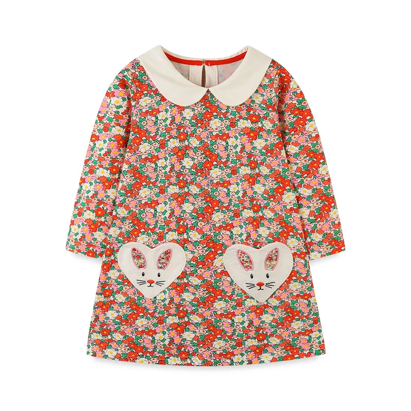 Top Trends: Jumping Meters 2-7T Long Sleeve Princess Girls Dresses Collar Pockets Floral Birthday Cute Baby Clothing Autumn Spring Frocks Shoppable Styles