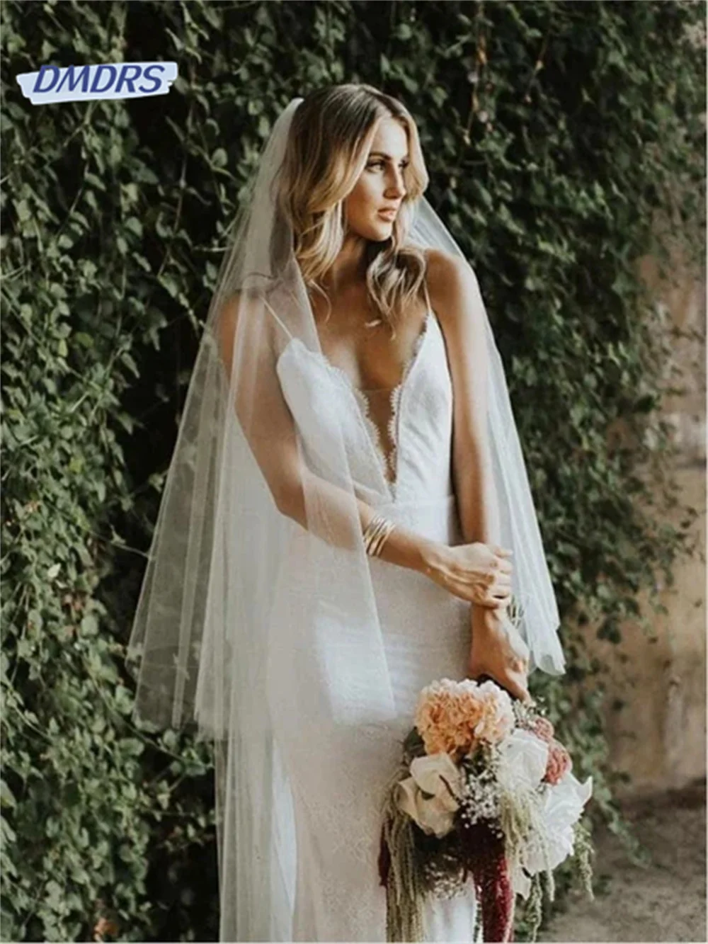 Top Trends: Bohemian Lace Deep V-neck Wedding Gown Pastrol Spaghetti Straps Mermaid Bridal Dress Romantic Vestidos De Novia Shoppable Styles