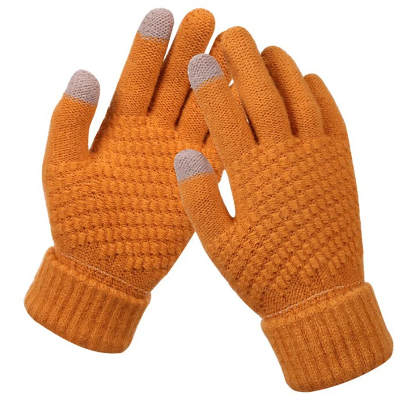 Top Trends: Winter Warm Knitted Gloves Mobile Phone Touch Screen Knitted Gloves Winter Thick Warm Adult Gloves For Men Women Shoppable Styles - Image 2