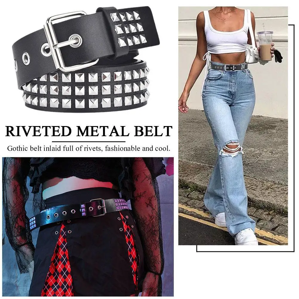 Top Trends: Studded Belt Punk Belt Fashion Beads Rivet Belt For Men Women Gothic Faux Leather Waistband Eyelet Pin Multiple Colors Shoppable Styles