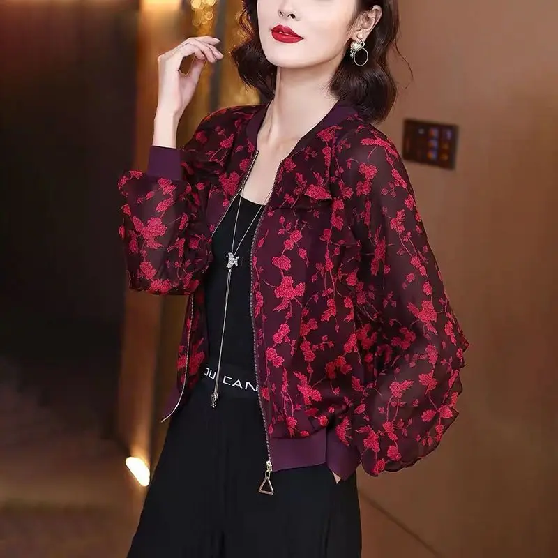 Top Trends: Chiffon Long Sleeve Sunscreen Women&#039;s Summer Thin Bomber Short Casual Jacket Baseball Uniform Cardigan Jacket Coats Tops G349 Shoppable Styles