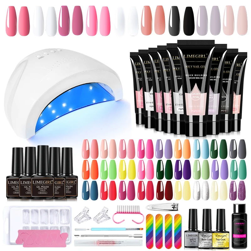 Top Trends: Limegirl Nail Set Acrylic Nail Kit UV LED Lamp Dryer With Nail Gel Polish Kit Soak Off Manicure Tools Set Electric Nail Shoppable Styles