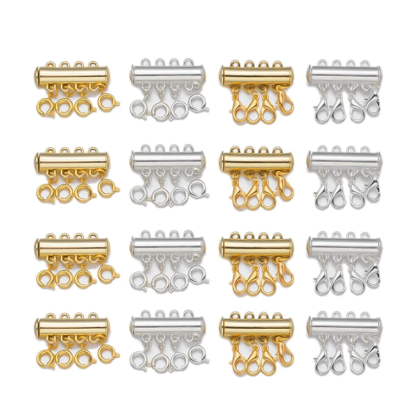 Top Trends: 2pcs 2 / 3 / 4 Rows Multi Strand Necklace Layer Lobster Clasp Slide Magnet Tube Connector Locks For Bracelet Jewelry Making Supplies Shoppable Styles