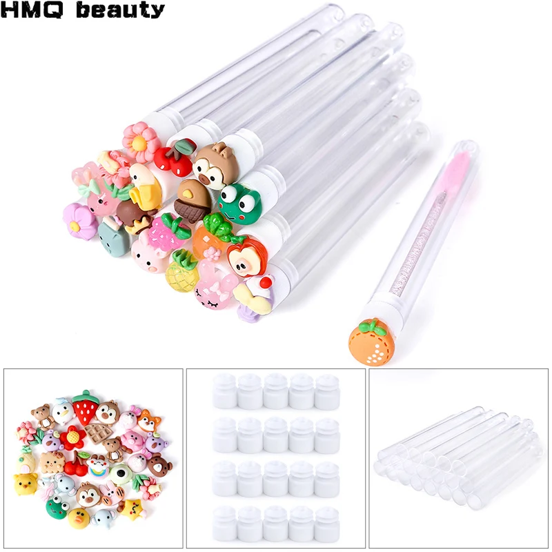 Top Trends: 20Pcs DIY Reusable Eyelash Mascara Wand Tube Bulk Empty Eye Lash Brushes Bottle Hand-made Eyebrow Brush Applicator Dust-proof Shoppable Styles