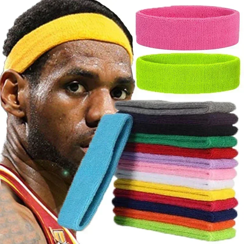 Top Trends: Unisex Sport Cotton Sweatband Headband For Men Women Yoga Hairband Gym Stretch Head Bands Strong Elastic Fitness Basketball Band Shoppable Styles