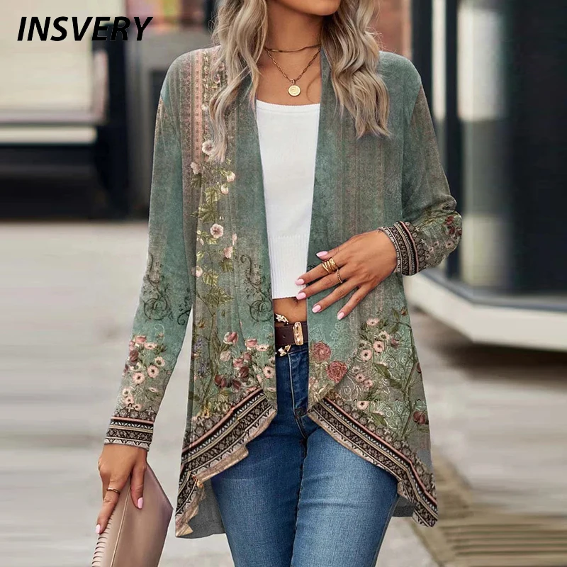 Top Trends: Vintage Print Jackets For Women Autumn Floral Print Cardigan Women Long Sleeve Loose Outerwear Coat 2023 Shoppable Styles