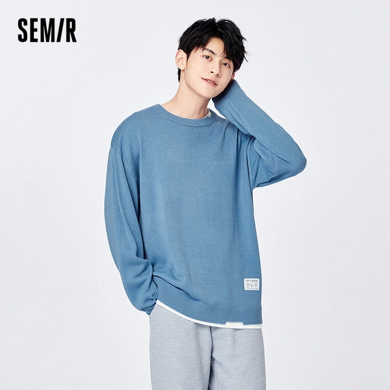 Top Trends: Semir Sweater Men 2022 Autumn And Winter New Japanese Commuter Simple Fake Two-Piece Top O Neck Trend Knitted Sweater Man Shoppable Styles