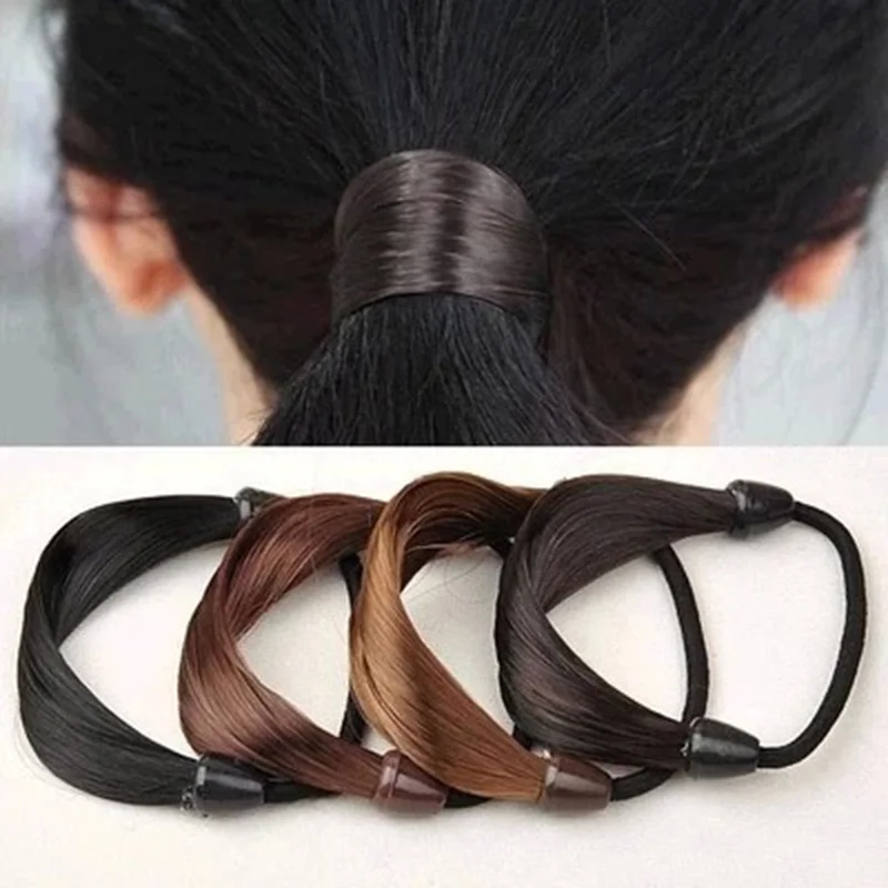 Top Trends: Fashion Wig Braided Hair Band For Women Pigtail Type Rubber Bands Korean Style Hair Ring For Girl Hair Extension Ponytail Holder Shoppable Styles