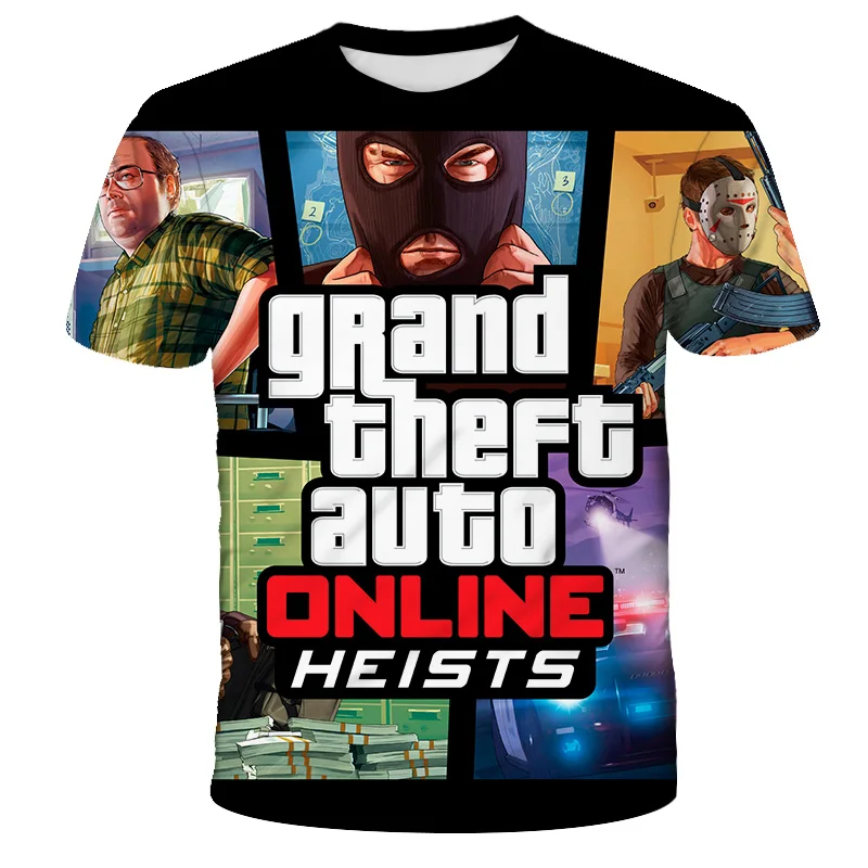 Top Trends: 2022 3D Printing Grand Theft Auto Game Gta 4 / 5 Printed T Shirts Short Sleeve Tshirt Children's Clothing Top T-shirt GTA5 Kids Shoppable Styles - Image 2