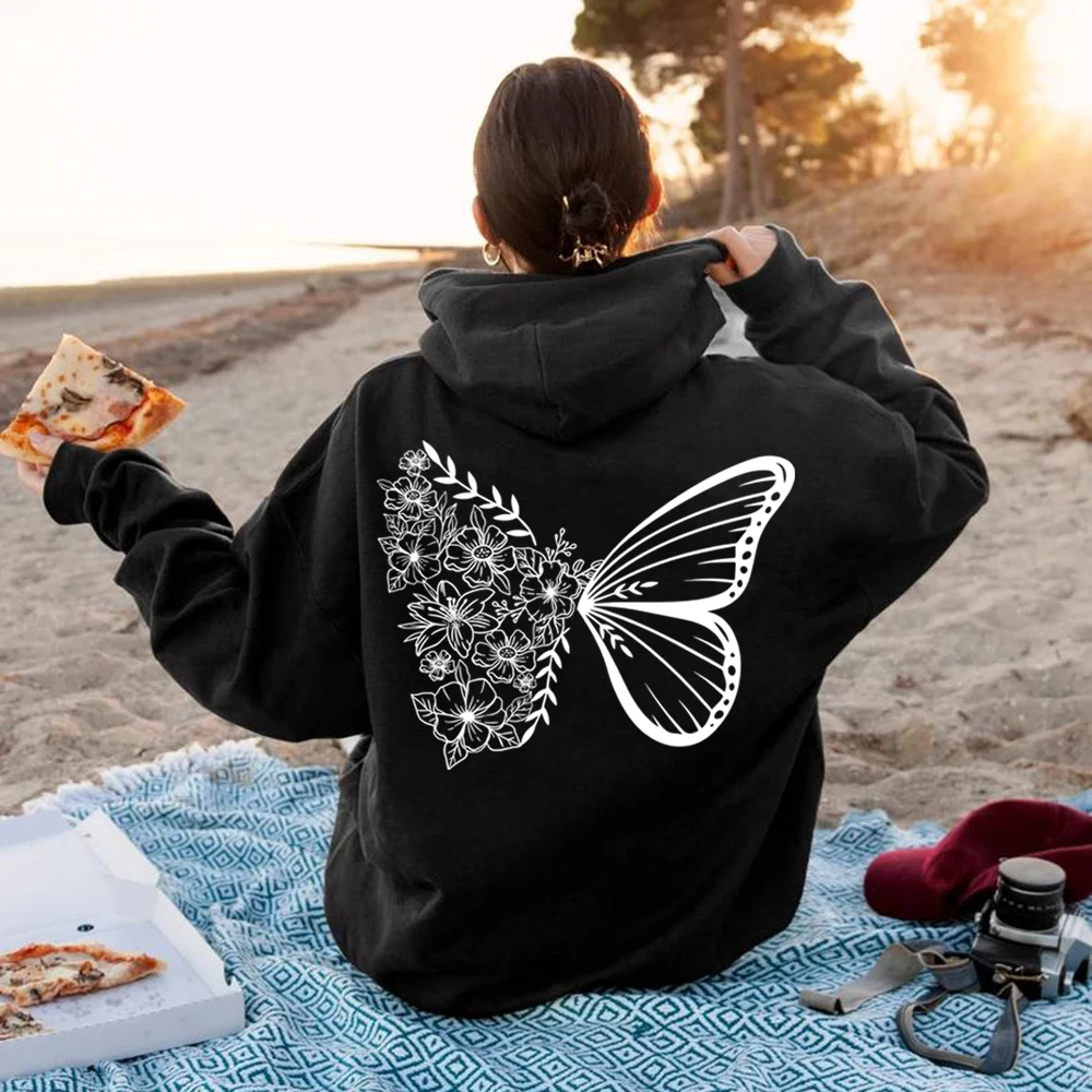 Top Trends: Butterfly Hoodie Floral Butterfly Sweatshirt Animal Hooded Sweatshirt Animal Lover Gift Butterfly Graphic Hoodies Streetwear Top Shoppable Styles