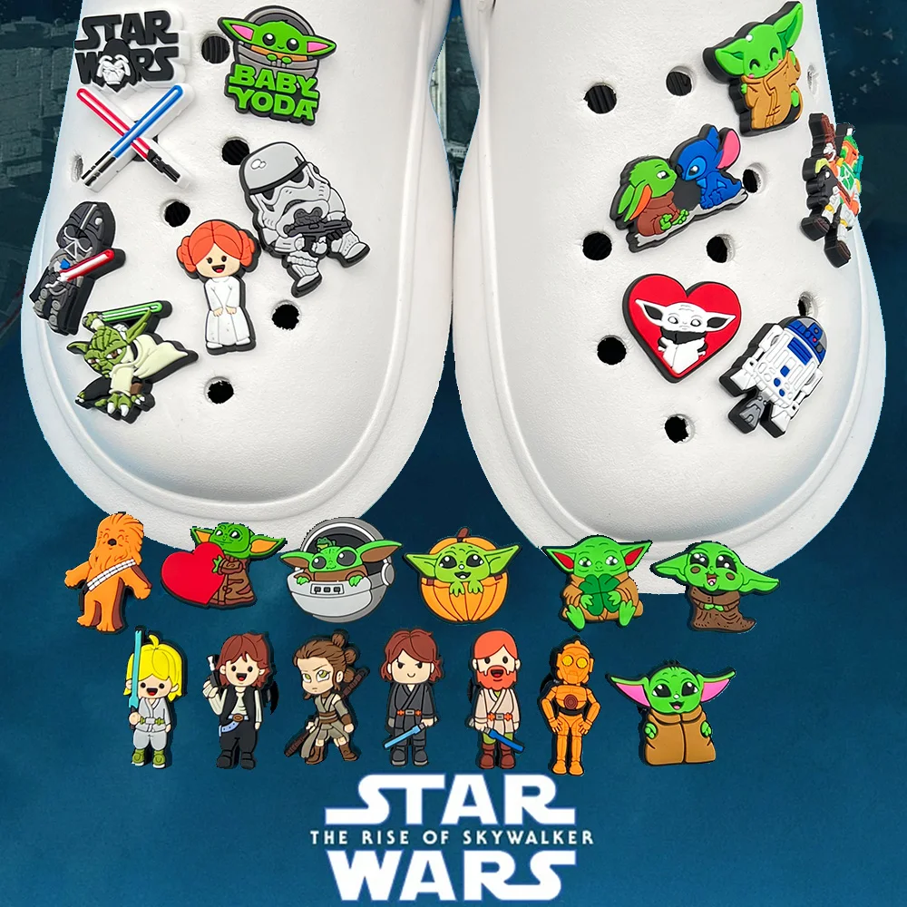 Top Trends: Wholesale Star Wars Yoda Shoe Croc Charms For Clogs Sandals Decoration Shoe Accessories Charms For Boys Gifts Shoppable Styles