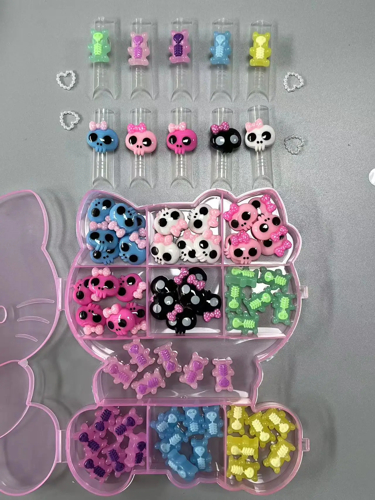 Top Trends: New Autumn Halloween Skeleton Resin Jewelry Gems Box Set Trendy Skull Bear Kawaii 3D Fall Nail Art Decoration Charms Supply Shoppable Styles